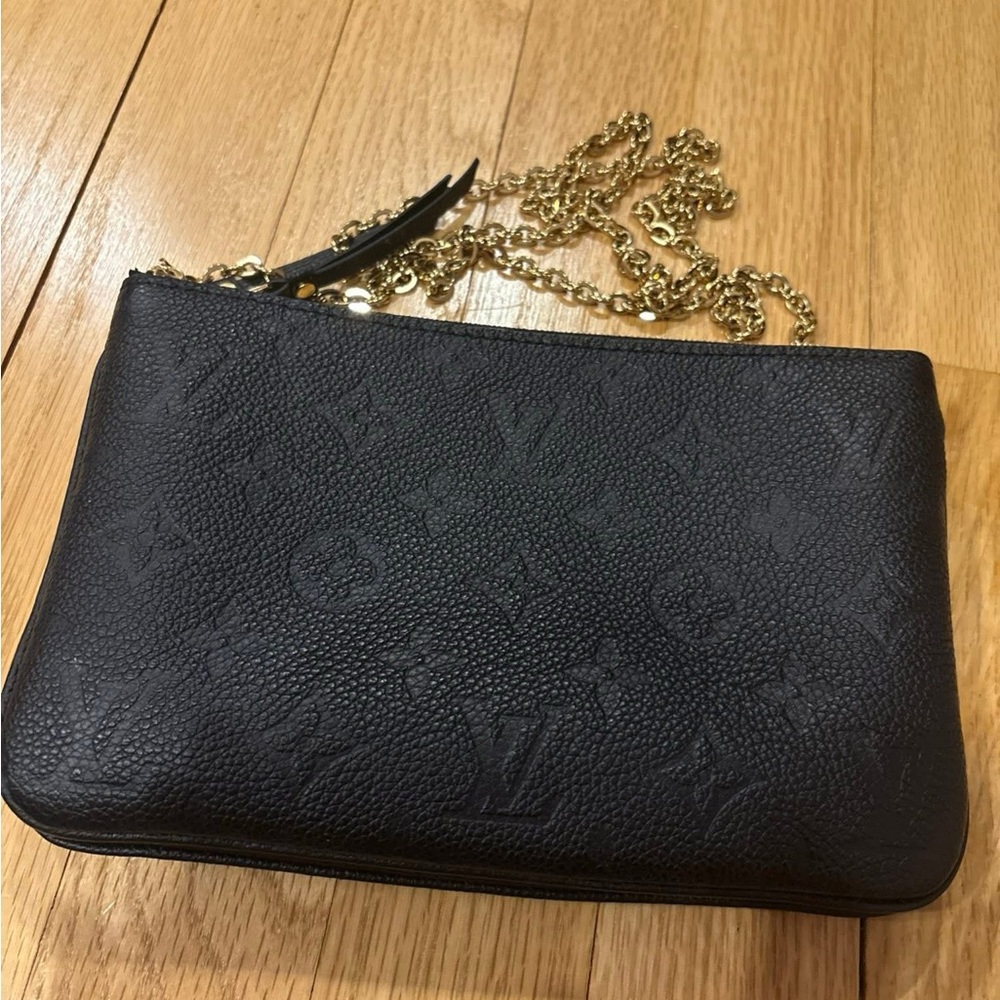 Louis Vuitton Black Crossbody Bag with Gold Chain